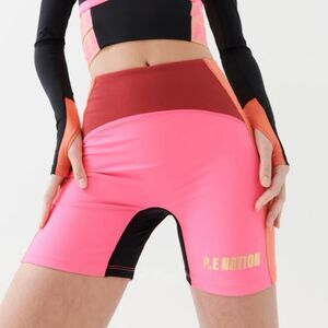 P.E NATION Flyaway Bike Shorts in Pink Women’s Size S